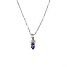 0.45CT Tanzanite And Topaz Sterling Silver Pendant With Chain