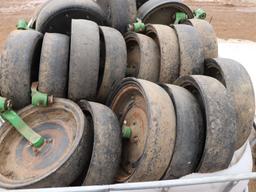 Tote of Planter Gauge Wheels & Arms