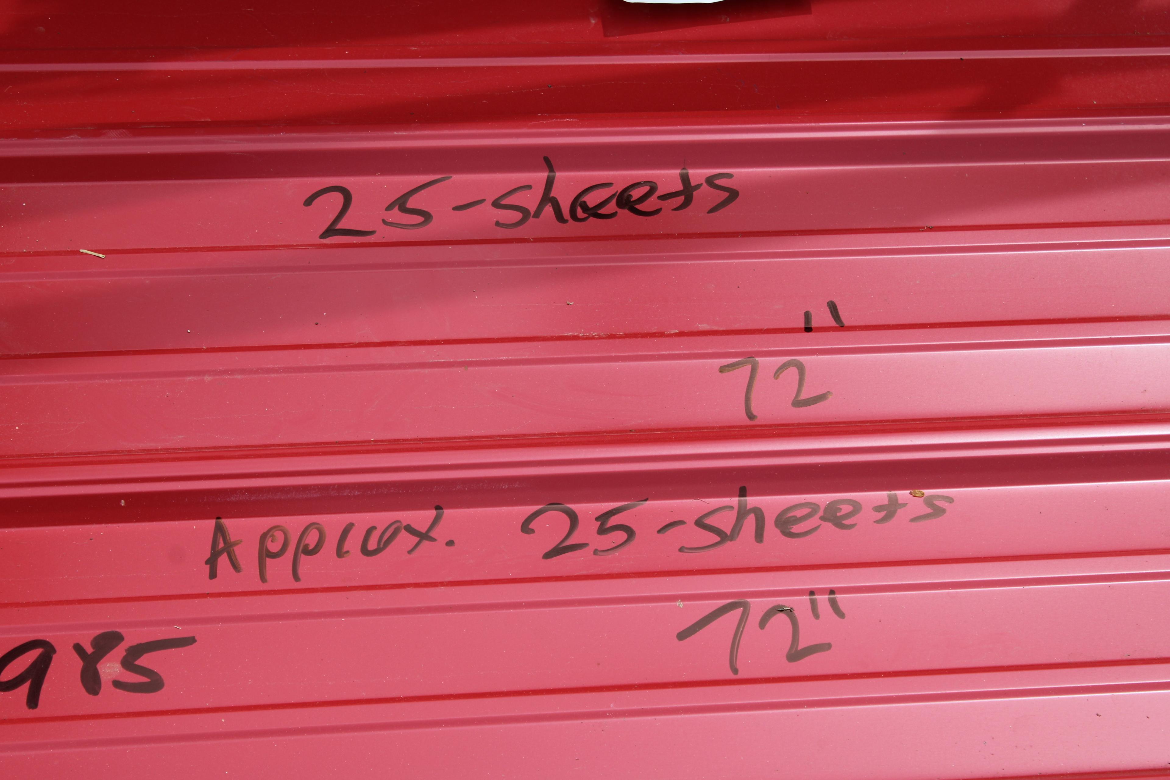 ~25 Sheets New Red Tin 72"