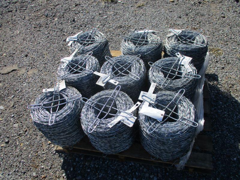 (9) Rolls of NEW 2 point Barbed Wire