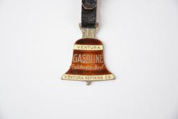 Ventura Gasoline "California Best" Ventura Refining Co. Enamel Watch Fob