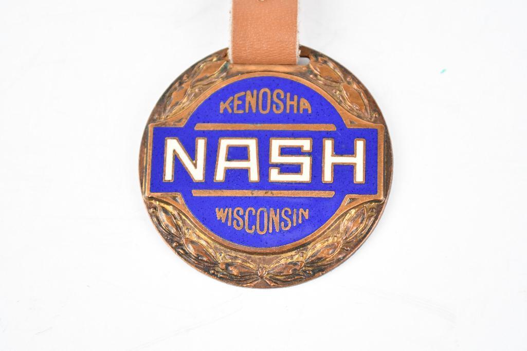 Nash Automobile Enamel Metal Watch Fob