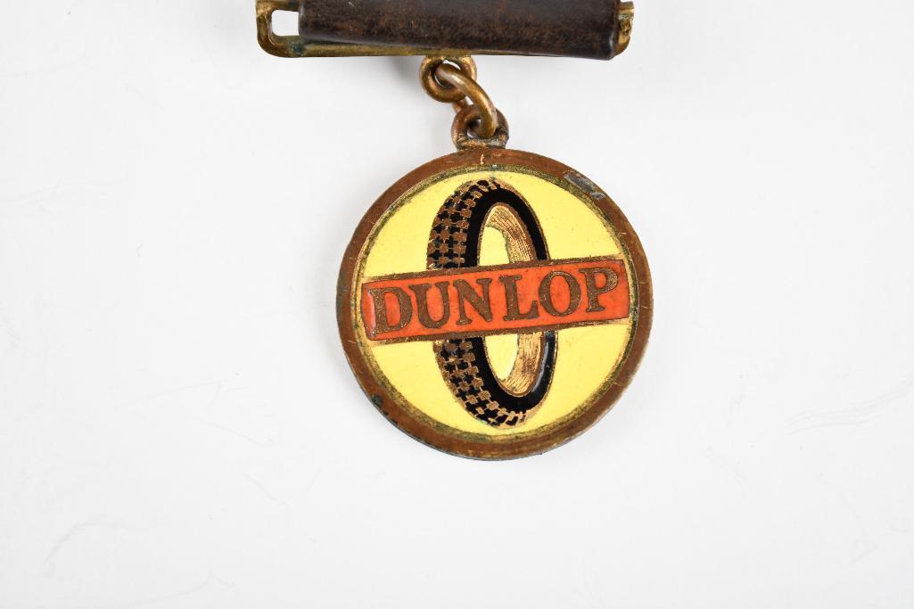 Dunlop Tire Company Enamel Metal Watch Fob