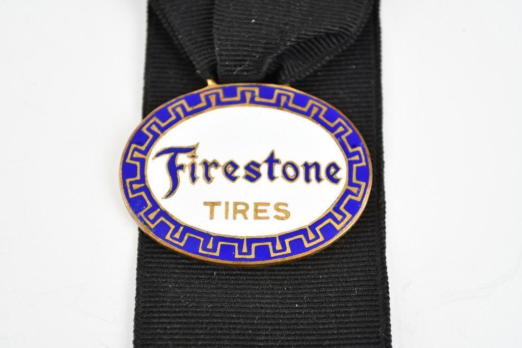 Firestone Tire Company Enamel Metal Watch Fob