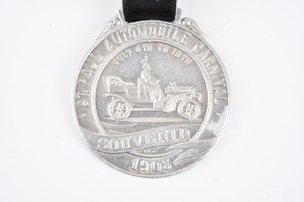 St. Paul Automobile Carnival 1905 Metal Watch Fob