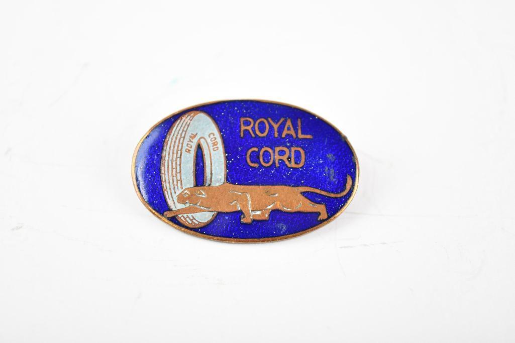 Royal Cord Enamel Stick Back Pin w/great graphics