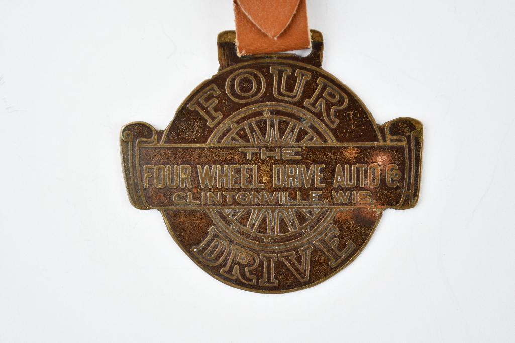 Four Wheel Drive Auto Company Metal Watch Fob