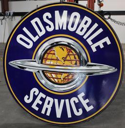 Oldsmobile w/Saturn Logo Porcelain Sign (TAC)