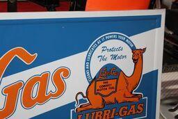 Lubri-Gas w/Camel logo Gasoline Metal Sign SST