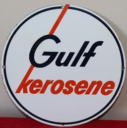 Gulf Kerosene Pump Plate Porcelain Sign (TAC)
