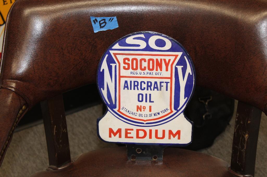 Socony Standard of NY aircraft oil medium No1 Sign