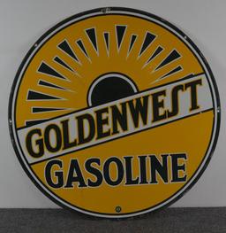 Rare Goldenwest Gasoline Porcelain Sign (TAC)