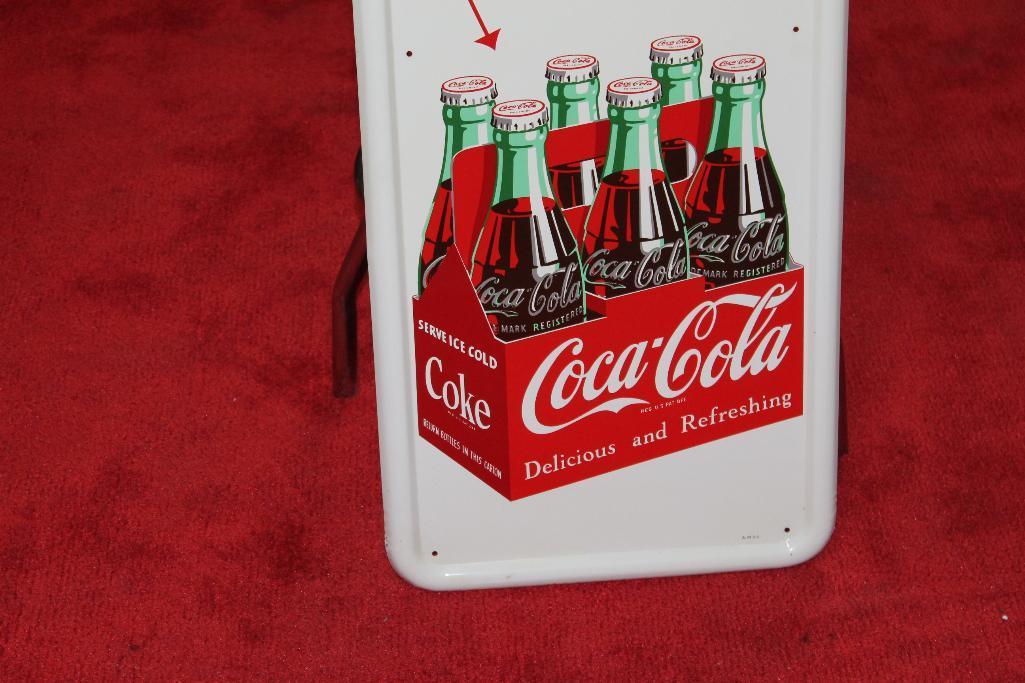 Coca-Cola pilaster sign with button