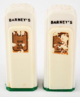 Barney's Plastic Gas Pump Salt & Pepper Shaker Set