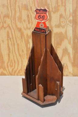 Unique Phillips 66 Wooden Map Rack