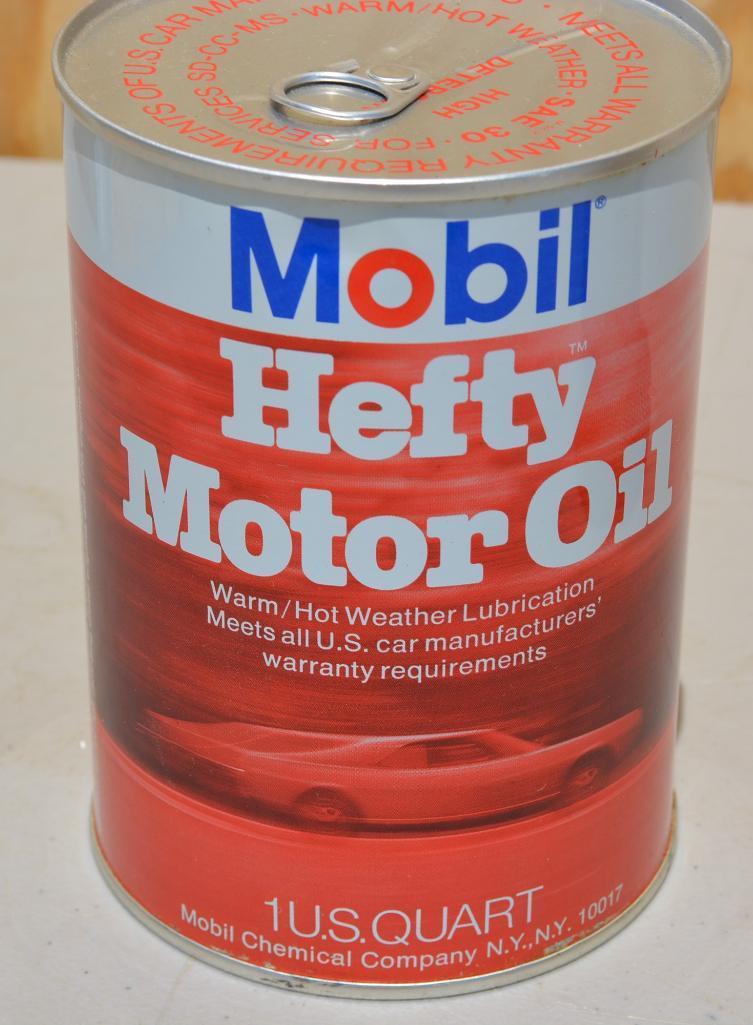 Mobil Hefty Motor Oil Quart Metal Can