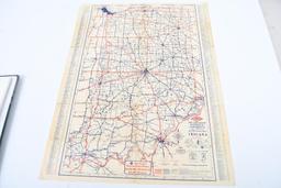 1931 Diamond Gasoline Motor Oil Road Map of Indiana