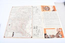 Circa 1940 Johnson Time Tells Products Road Map of Oklahoma