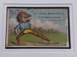 Framed 1887 Tobin Baseball Lithograph Cards 4 Total Boston New York New York Detroit