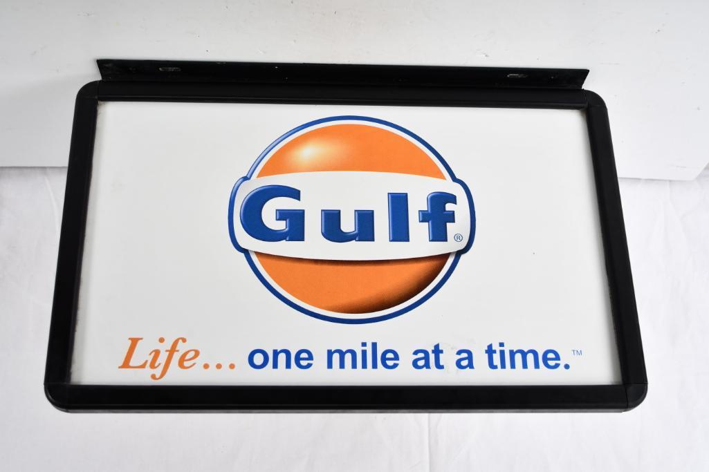 Gulf "Life-one mile at a time" Metal Sign