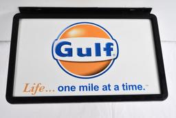 Gulf "Life-one mile at a time" Metal Sign