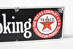 Texaco (Black-T) Black Background NO SMOKING Porcelain Sign