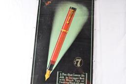 Parker "Lucky Curve" Duofold Fountain Pen Cardboard Easel-Back Sign