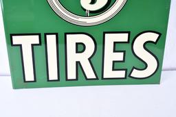 G & J Tires w/winged logo Metal Flange Sign (TAC)