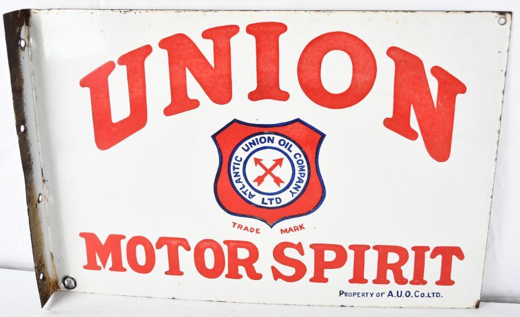 Union Motor Spirit w/logo Porcelain Flange Sign (TAC)