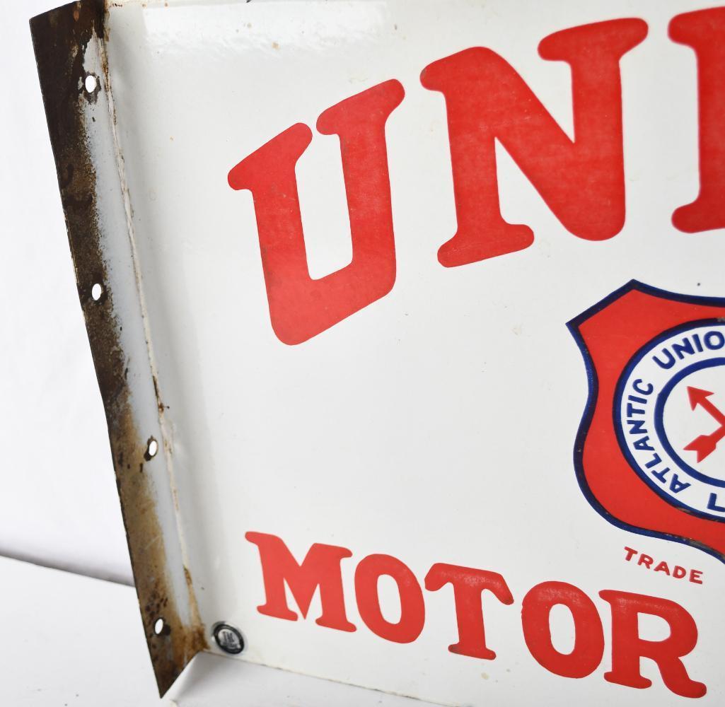 Union Motor Spirit w/logo Porcelain Flange Sign (TAC)
