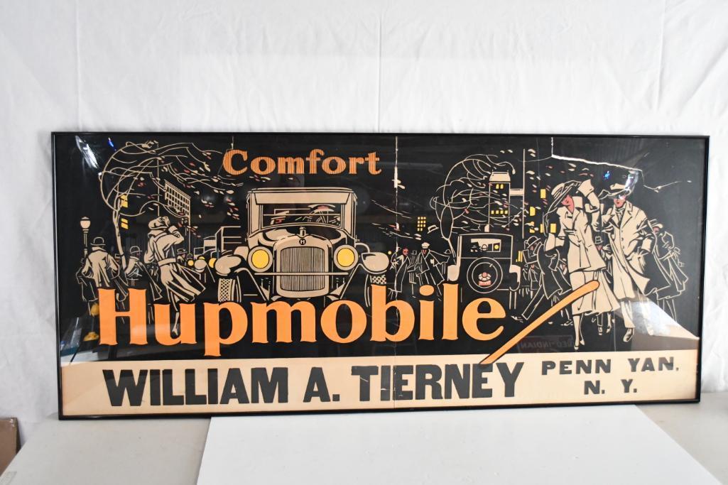 Fantastic Looking Circa 1930's Hupmobile (automobile) Cardboard Poster