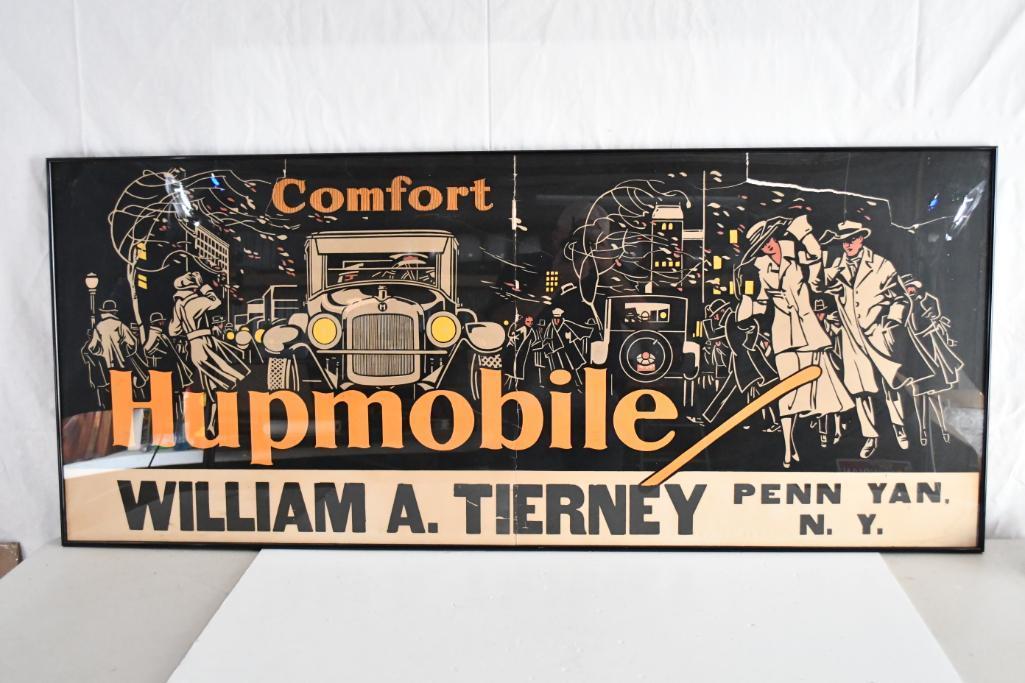 Fantastic Looking Circa 1930's Hupmobile (automobile) Cardboard Poster