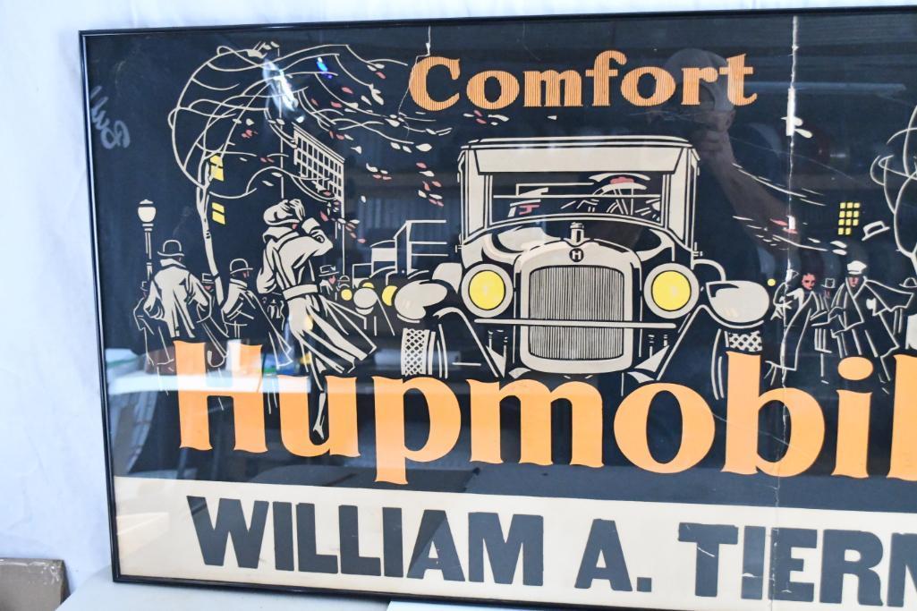 Fantastic Looking Circa 1930's Hupmobile (automobile) Cardboard Poster