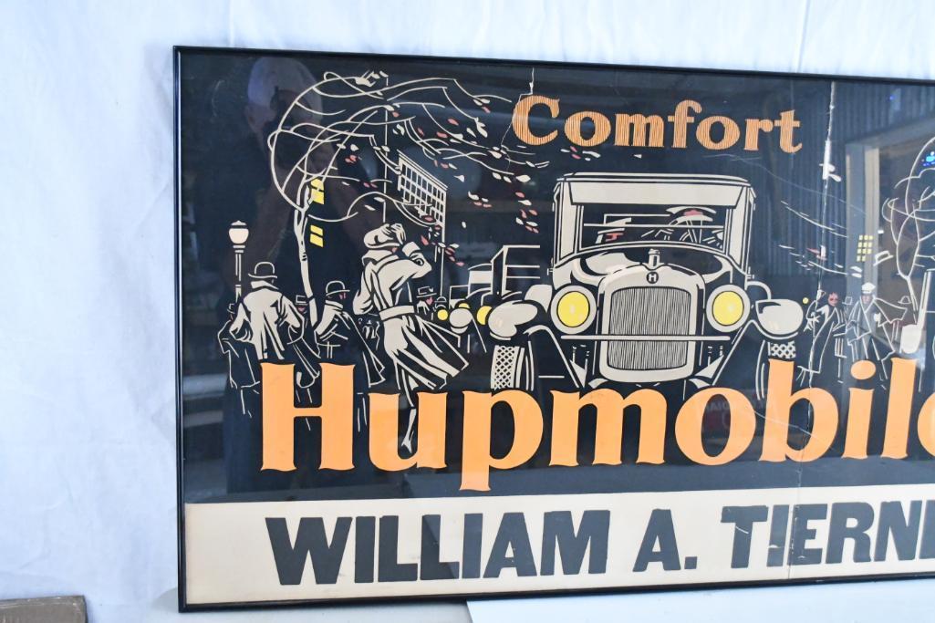 Fantastic Looking Circa 1930's Hupmobile (automobile) Cardboard Poster