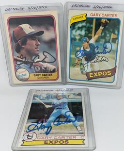 Lot of 3 Hall of Famer Gary Carter Baseball Cards