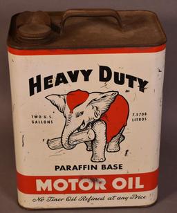 Heavy Duty Motor Oil w/white Elephant Two Gallon Can