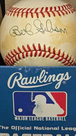 Autographed HOF Bob Gibson MLB Baseball