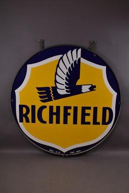 Richfield w/Art Deco Eagle Porcelain ID Sign (TAC)