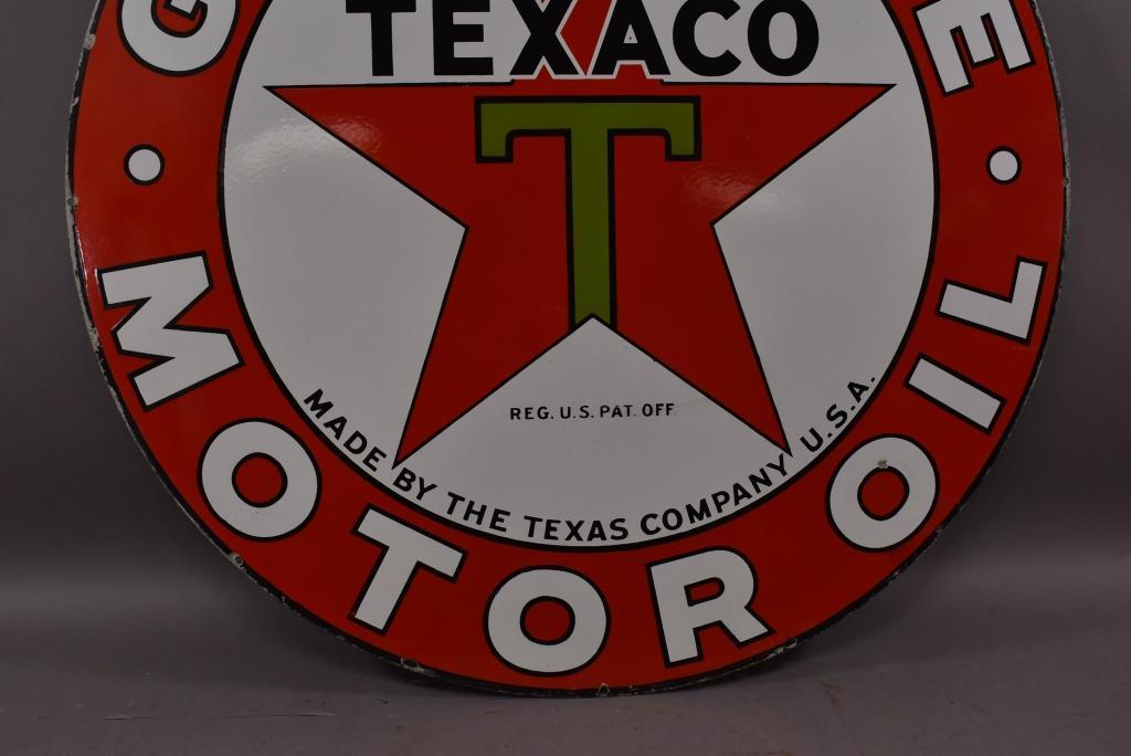 Texaco (black-T) Gasoline Motor Oil Sign (TAC)