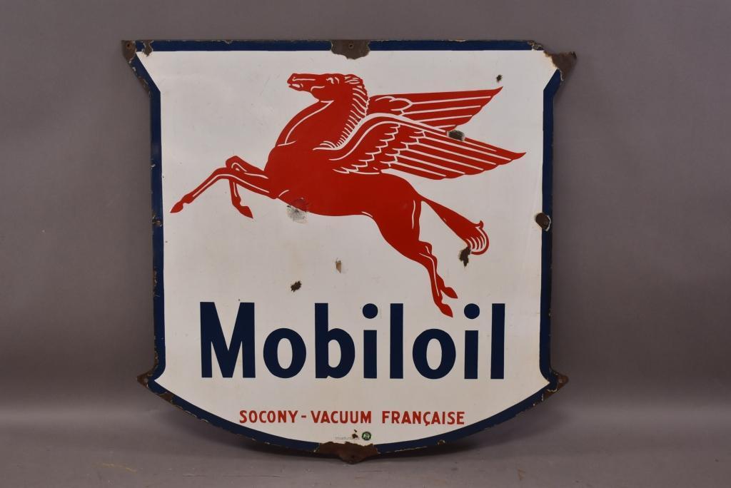 Mobiloil w/ Pegasus Porcelain Sign (TAC)