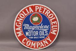 Magnolia Petroleum w/ Flower Porcelain Sign (TAC)