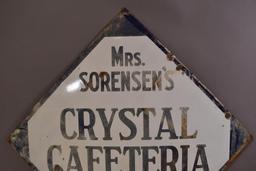 Crystal Cafeteria (Pomona) Porcelain Sign (TAC)