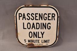 Los Angeles Passenger Loading Zone Porcelain Sign