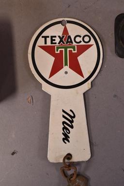 Box lot of Auto Lamp Cans, Texaco Key & More