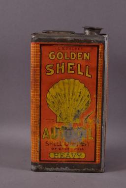 Golden Shell Auto Oil One Gallon Embossed Can