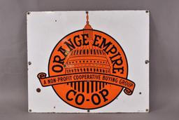 Orange Empire Co-Op w/ Logo Porcelain Sign