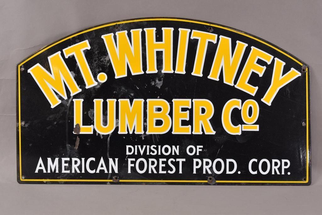 Mt. Whitney Lumber Co. Porcelain SIgn