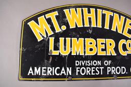 Mt. Whitney Lumber Co. Porcelain SIgn