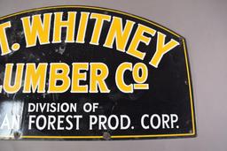 Mt. Whitney Lumber Co. Porcelain SIgn