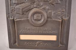 Goodyear Twenty Year Brass Plaque